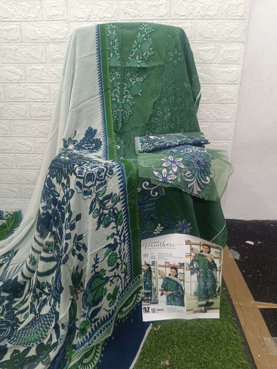 ZOHAIB TEXTILES SUNSHINE PRINTKARI EDITION EMBROIDERED SHIRT TYPE PAKISTANI SUIT EXPORTER